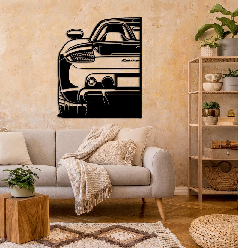 Black Sports Car Metal Wall Decor for Modern Interiors