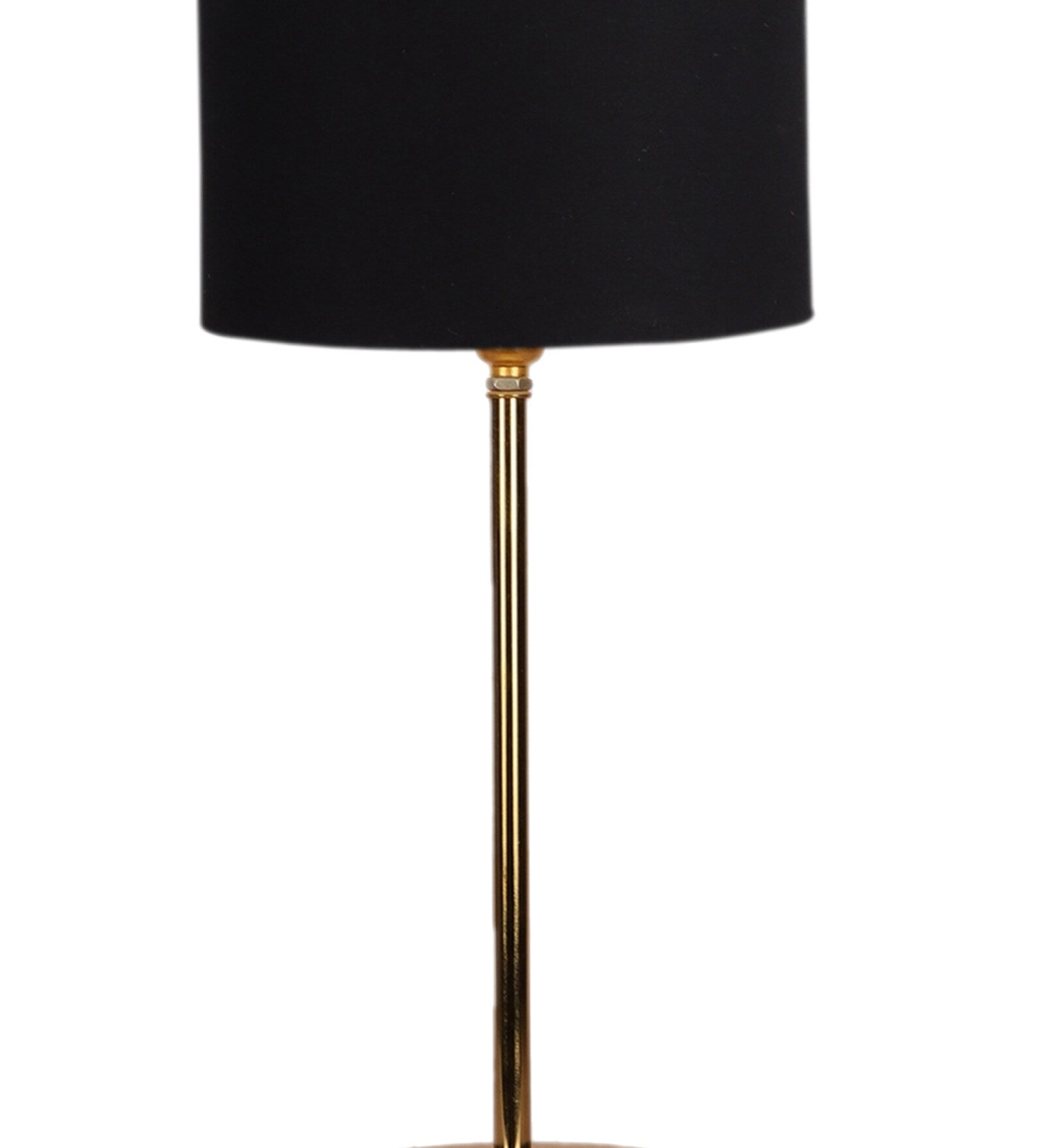 Black Textured Cotton Metal Finish Golden Table Lamp