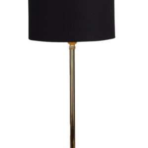 Black Textured Cotton Metal Finish Golden Table Lamp