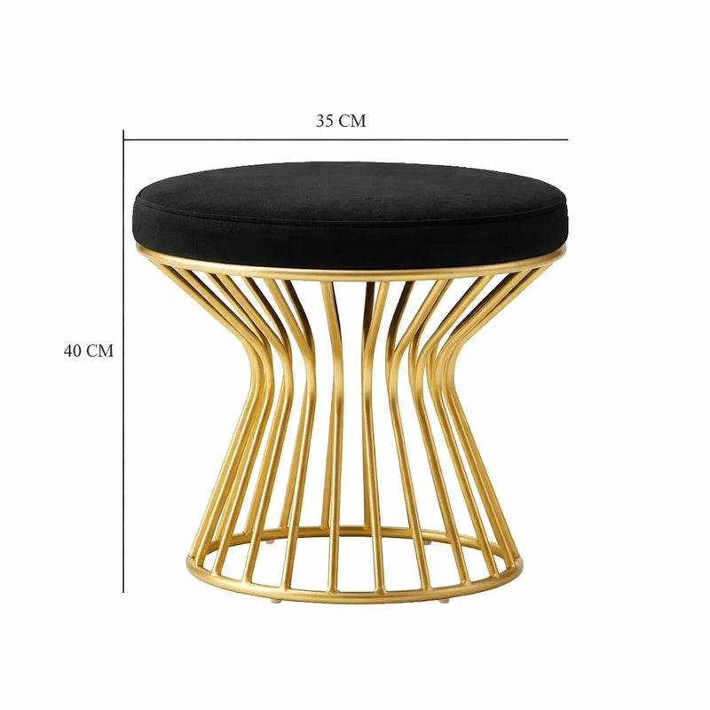 black-velvet-pouffe-with-glamorous-gold-detailing