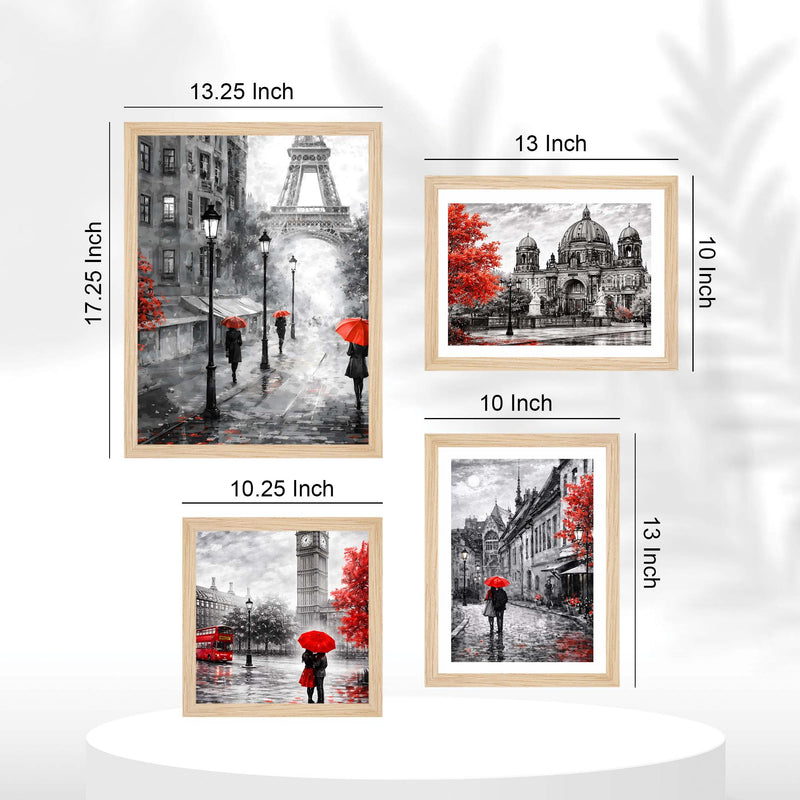 Black & White City Wall Frame Set of Four