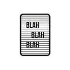 Blah Blah Blah Text Line Art Metal Art Wall Decor