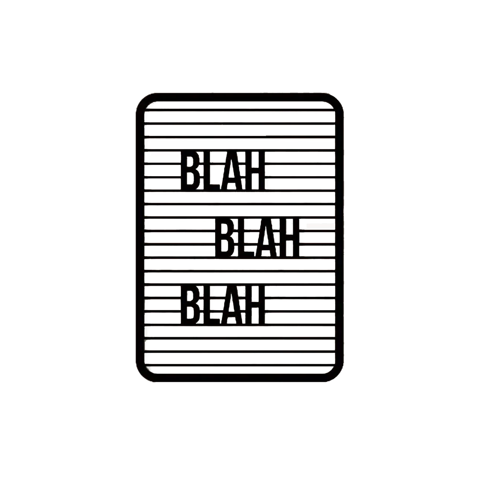 Blah Blah Blah Text Line Art Metal Art Wall Decor