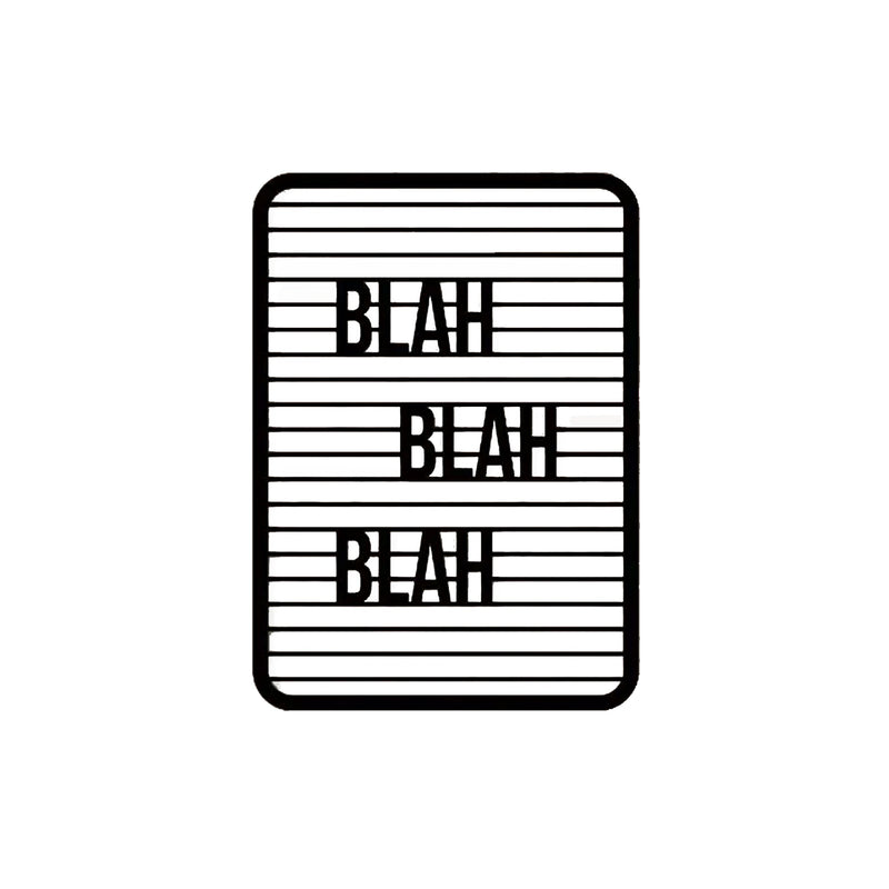 Blah Blah Blah Text Line Art Metal Art Wall Decor