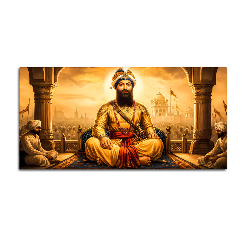 Blessed Sikh Guru Ji Canvas Spiritual Painting