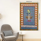 Blessings of Lord Shrinathji in the Garden of Lotus Pichwai Canvas Wall Painting