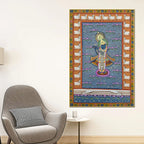 Blessings of Lord Shrinathji in the Garden of Lotus Pichwai Canvas Wall Painting