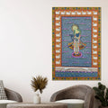 Blessings of Lord Shrinathji in the Garden of Lotus Pichwai Canvas Wall Painting