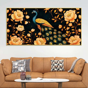 Blossom Floral Peacock Canvas Wall Painting