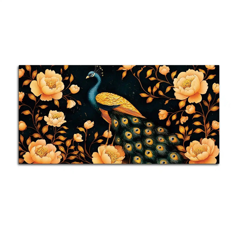 Blossom Floral Peacock Canvas Wall Painting