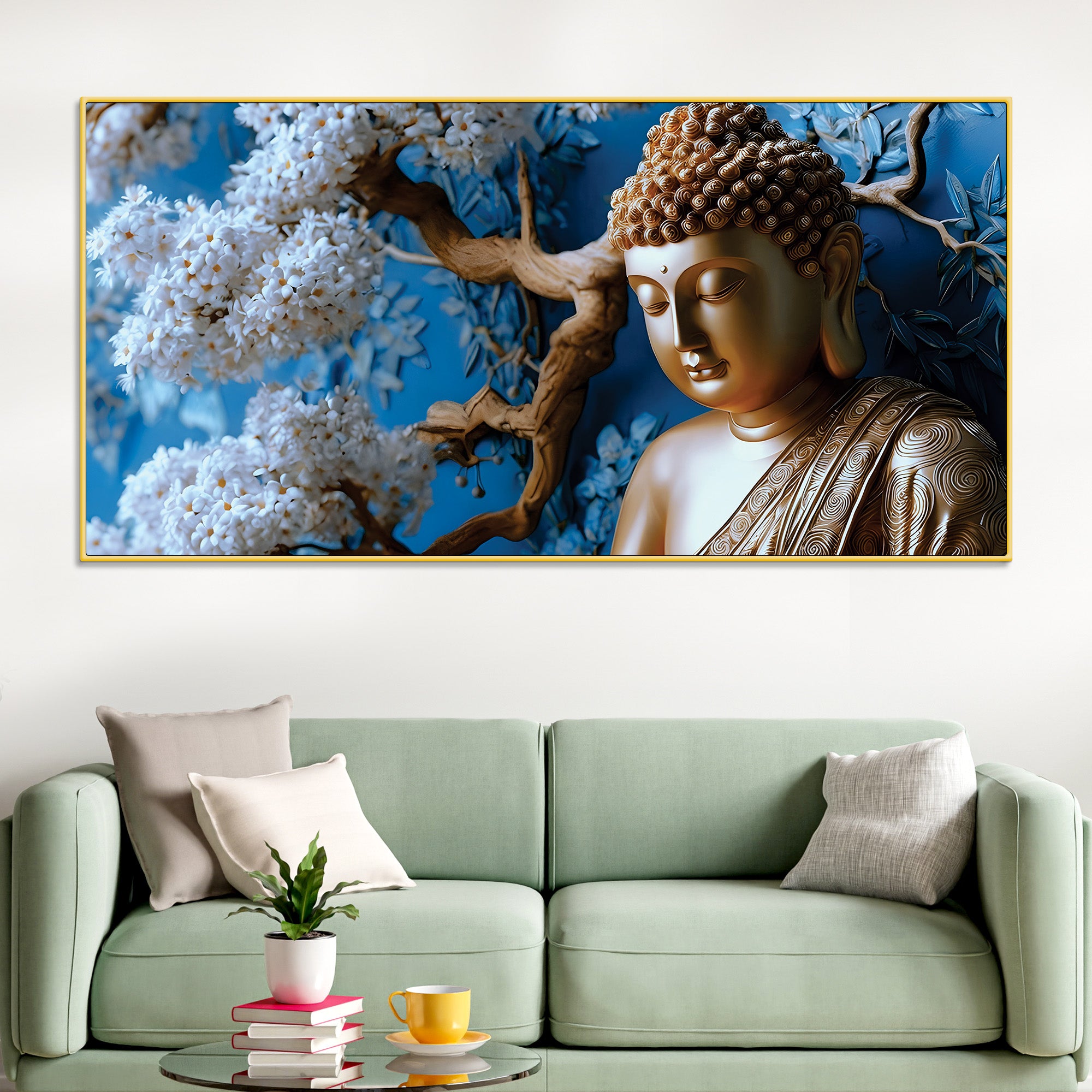  blue-blossom-buddha-sculpture-style-wall-painting-for-home