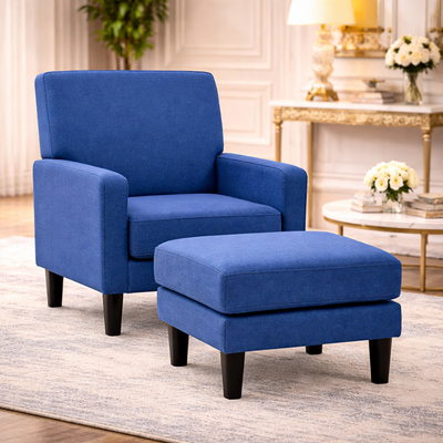 blue-color-standard-velvet-accent-chair-with-footrest