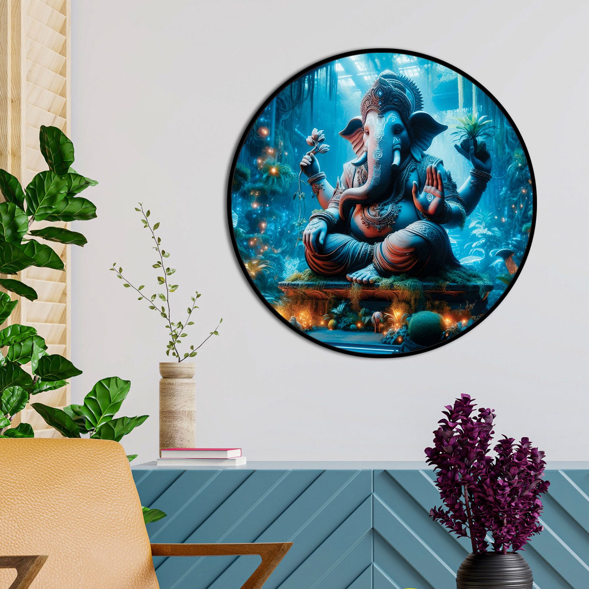 blue-ganesh-ji-round-canvas-painting