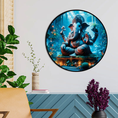 blue-ganesh-ji-round-canvas-painting