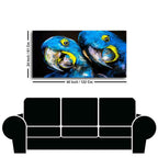 Blue Parrots Pastel Art Wall Painting