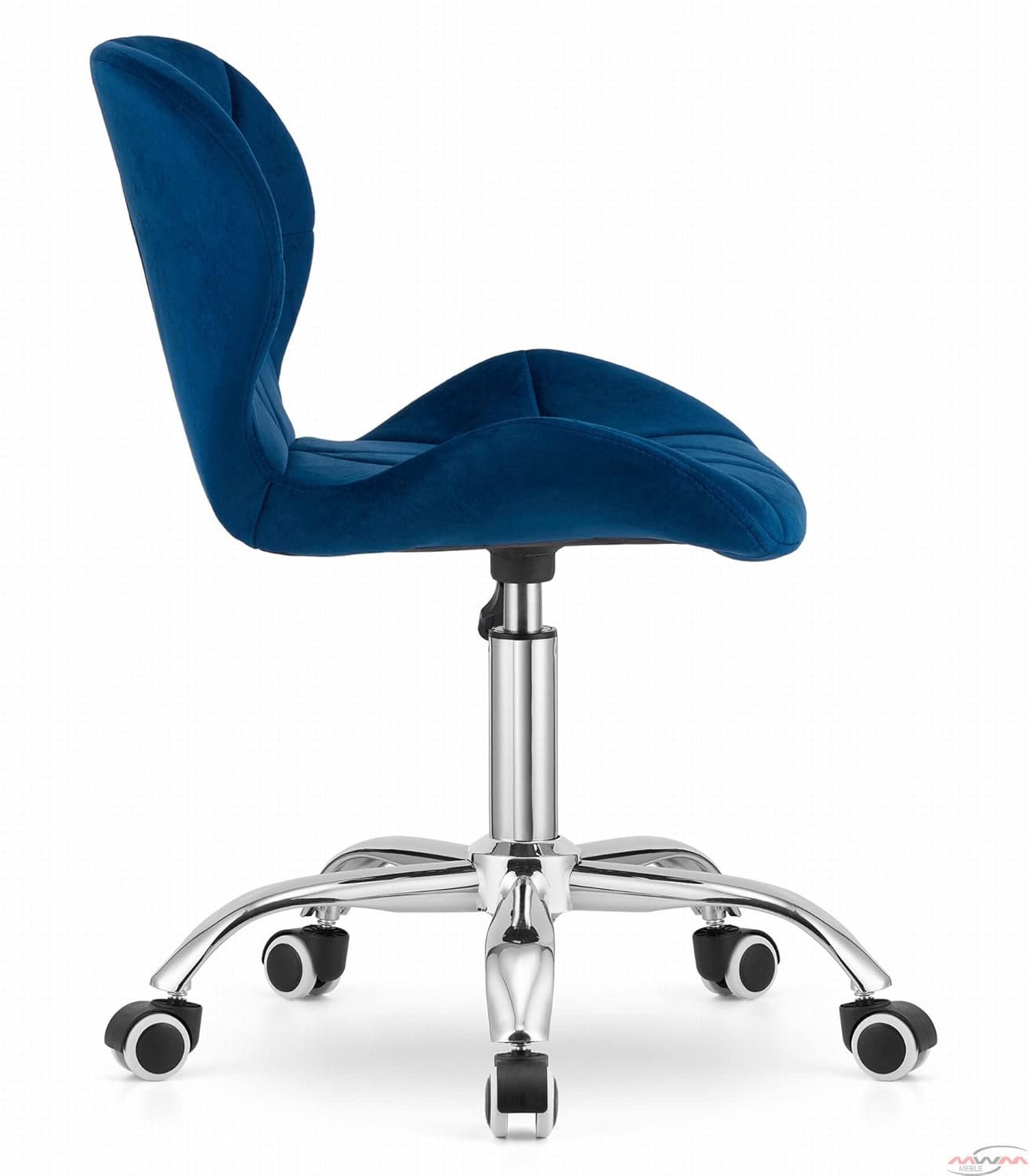 Blue Velvet Accent Chair with Diamond Stitching