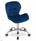 Blue Velvet Accent Chair with Diamond Stitching