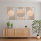 Boho Style Wall Decor Panels in Natural Wood Finish