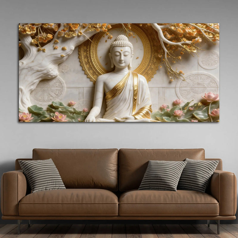Buddha Beneath the Bodhi Tree 3D Canvas Wall Painting