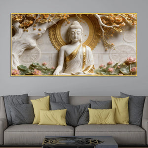Buddha Beneath the Bodhi Tree 3D Canvas Wall Painting