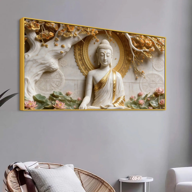 Buddha Beneath the Bodhi Tree 3D Canvas Wall Painting