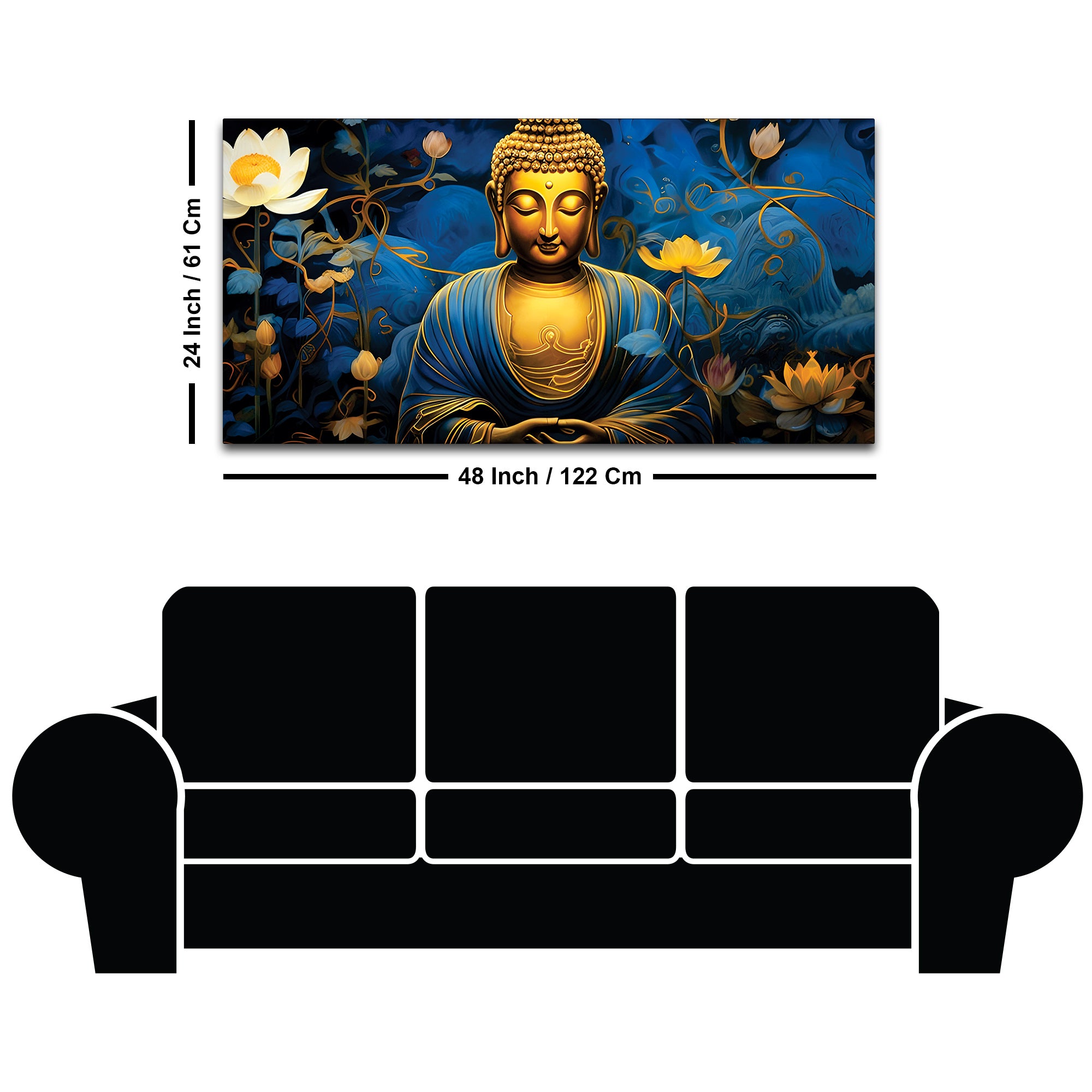 Buddha Blessing Painting for Good Vibes Home Décor
