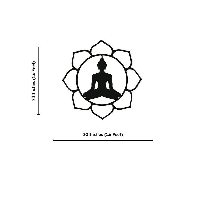 Buddha Calm & Peaceful Statue Metal Art Wall Decor