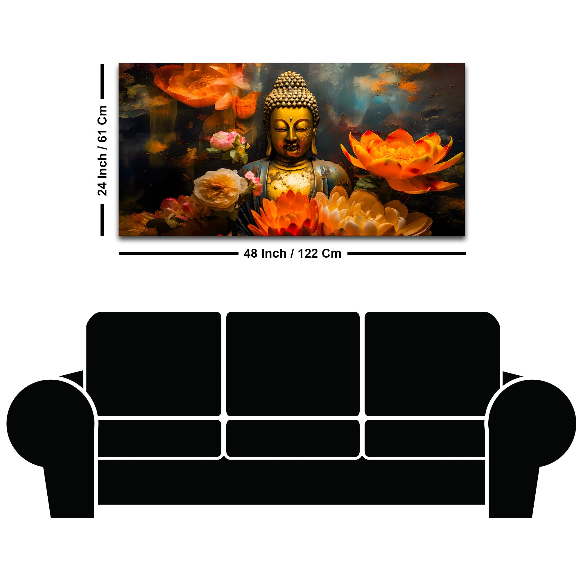 Buddha Calm Vibes Canvas Painting for Home & Office