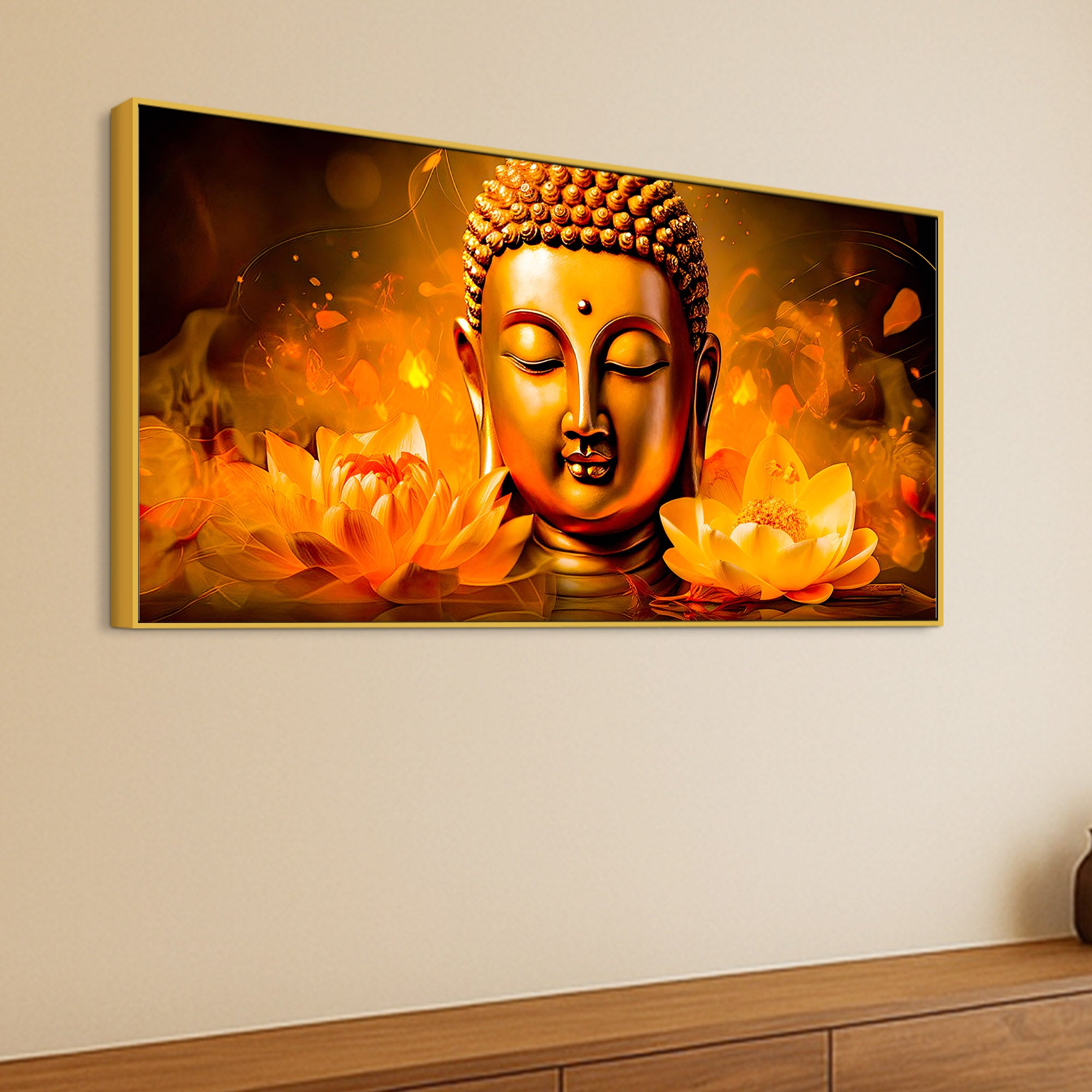 Buddha Canvas Wall Painting for Calm & Positive Home Energy