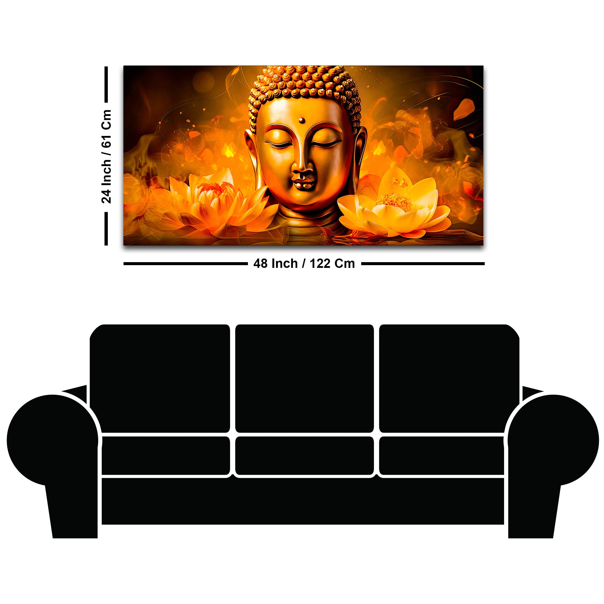 Buddha Canvas Wall Painting for Calm & Positive Home Energy