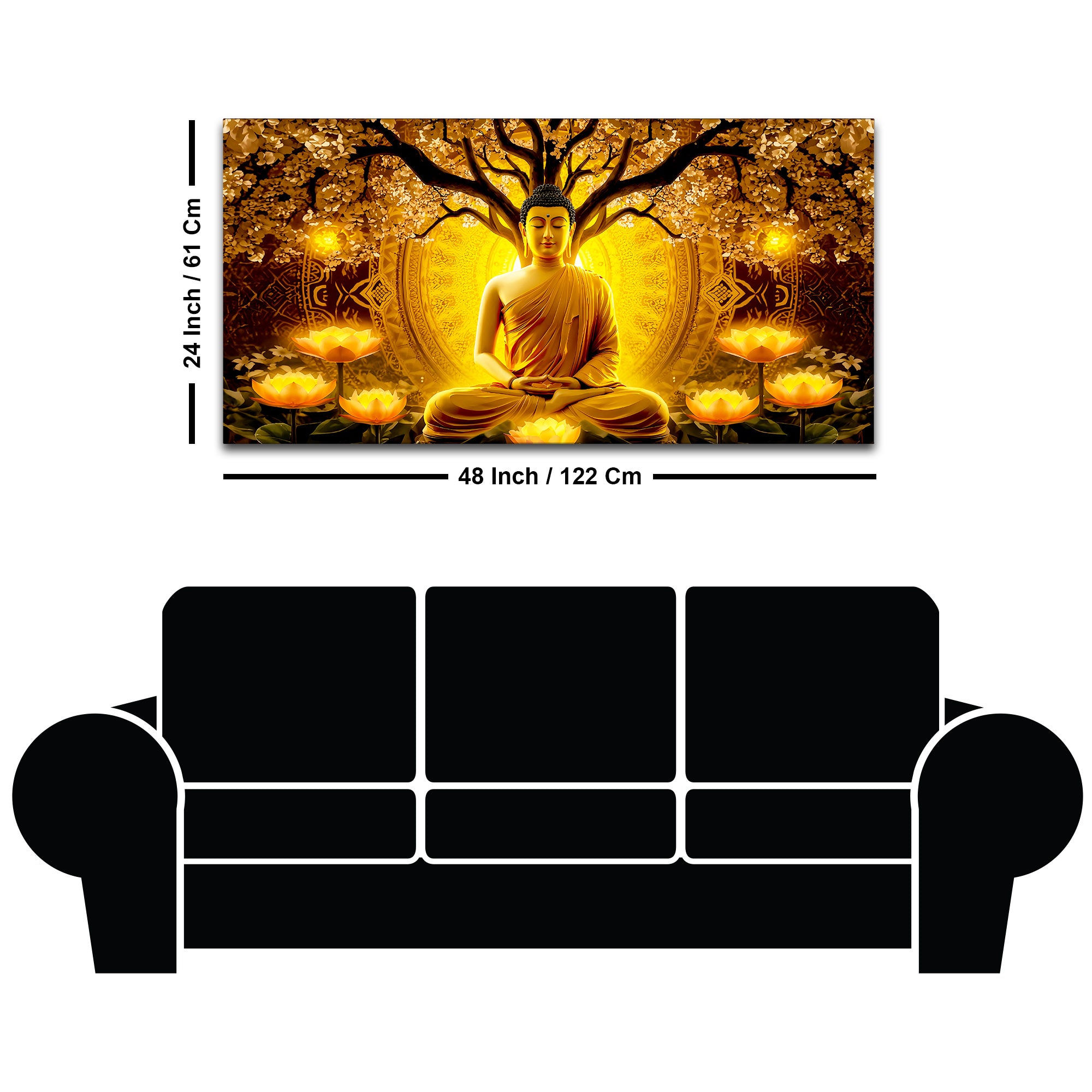 Buddha Canvas Wall Painting for Home & Office