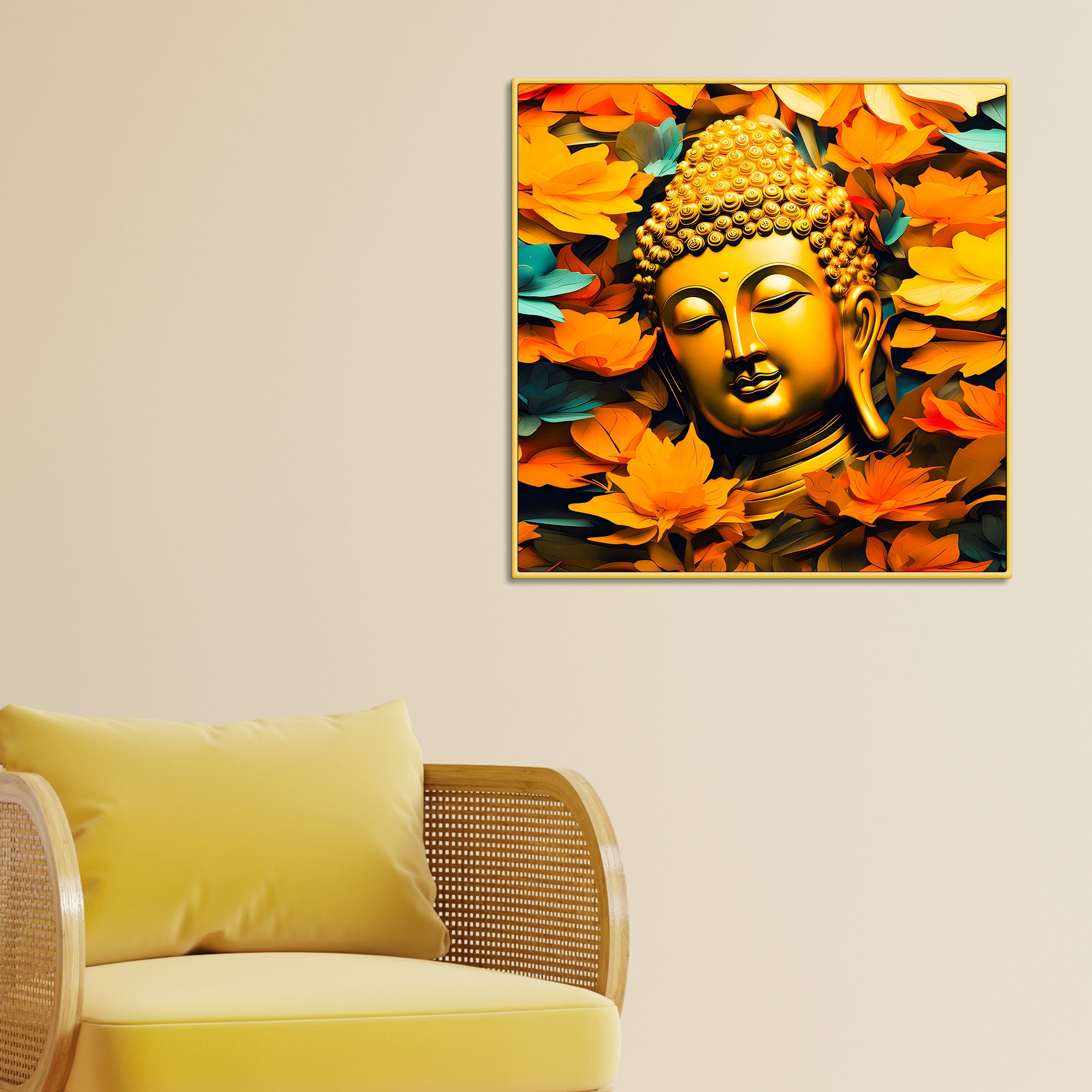 Buddha Canvas Wall Painting for Peaceful Home Decor