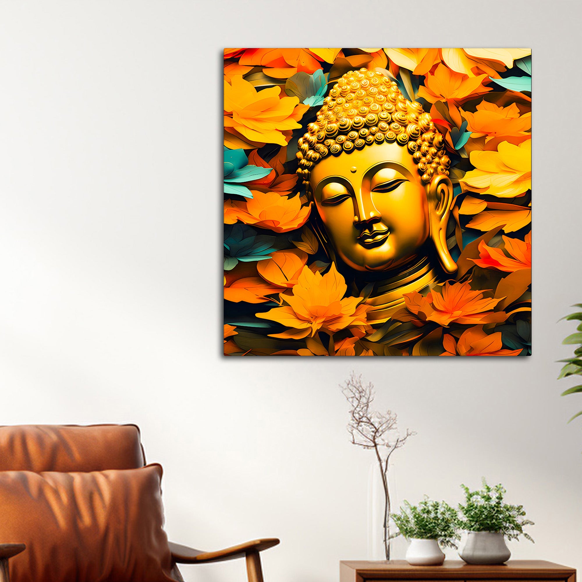 Buddha Canvas Wall Painting for Peaceful Home Decor