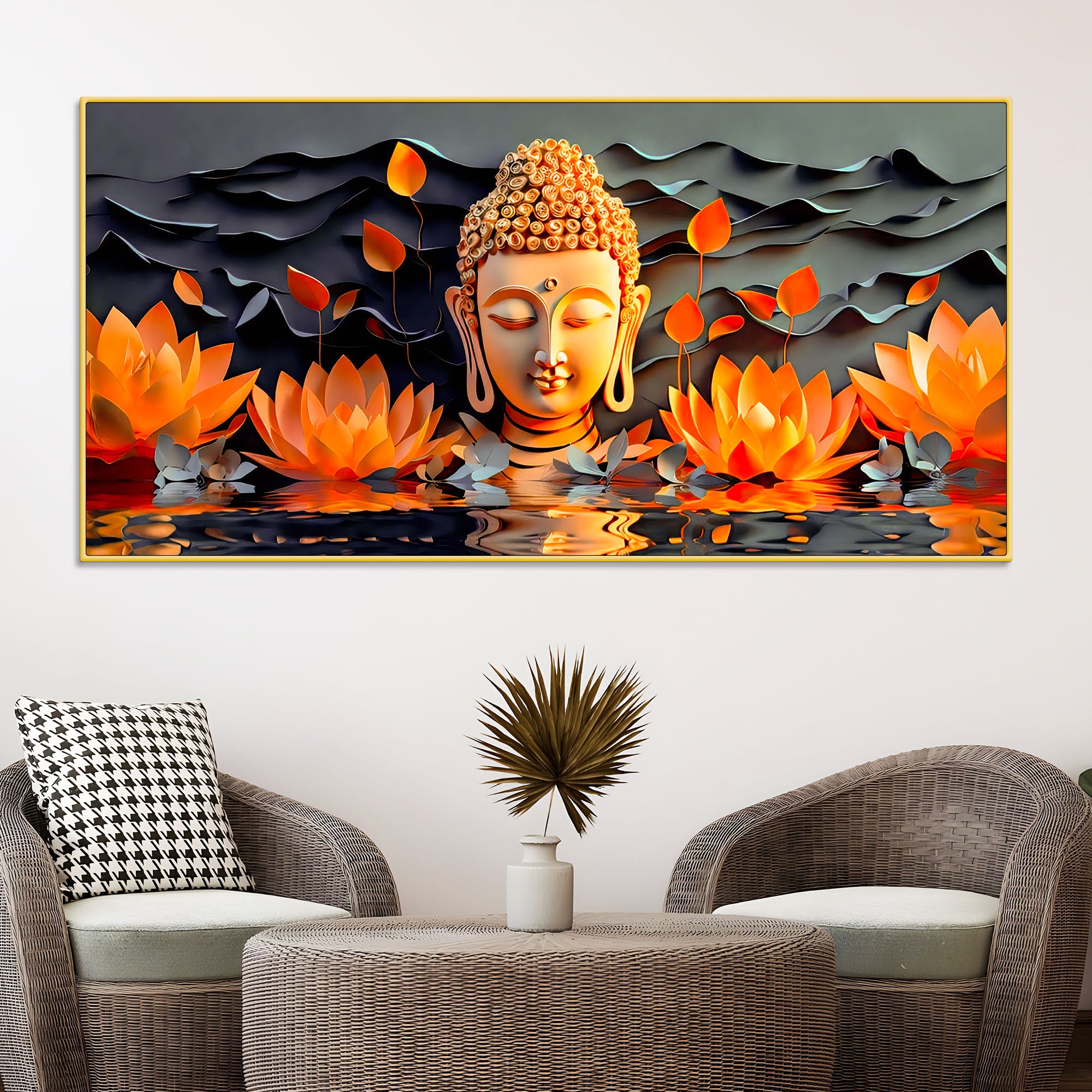 buddha-canvas-wall-painting-with-lotus-flower-design