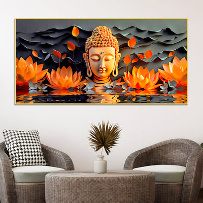 buddha-canvas-wall-painting-with-lotus-flower-design