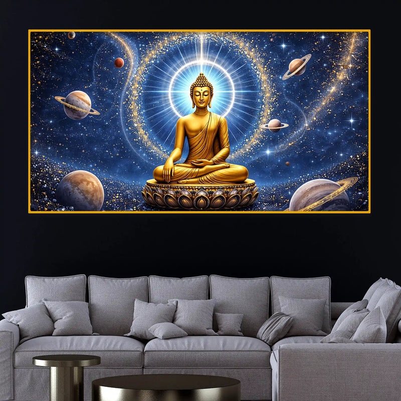 Buddha Cosmic Energy Crystal Glass Painting for Premium Wall Décor