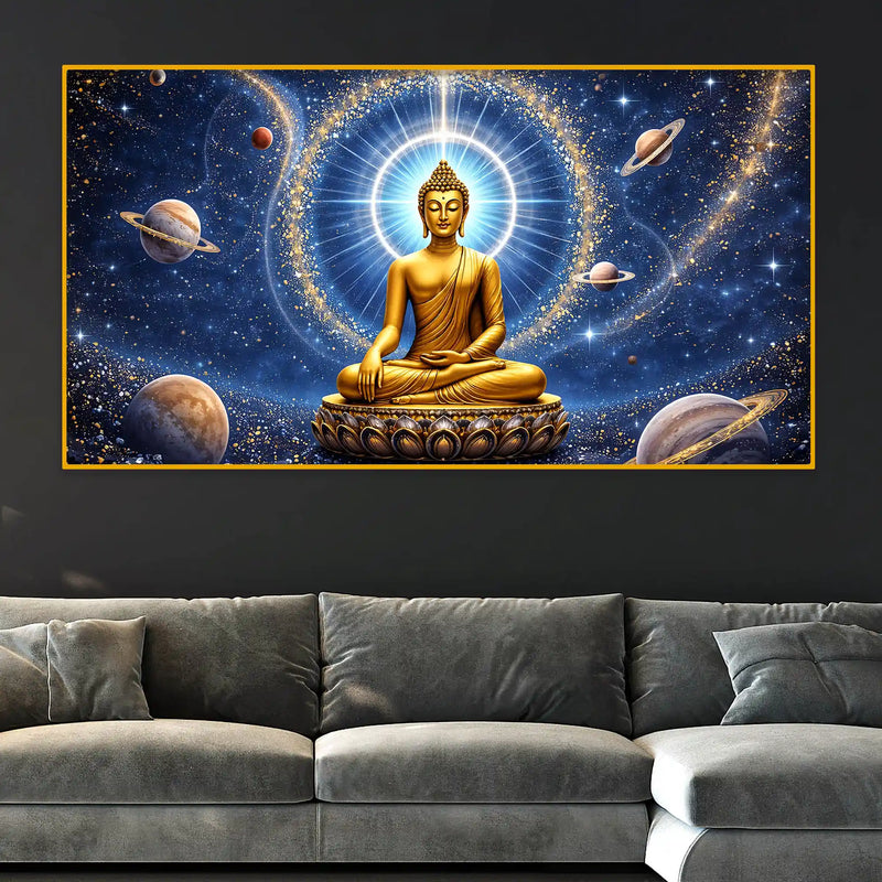 Buddha Cosmic Energy Crystal Glass Painting for Premium Wall Décor