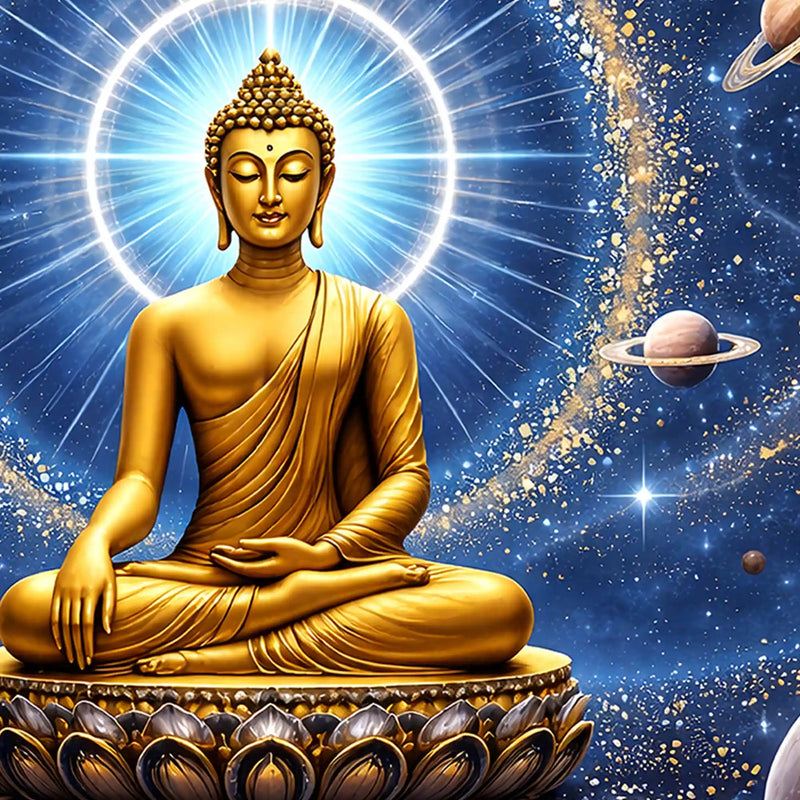 Buddha Cosmic Energy Crystal Glass Painting for Premium Wall Décor
