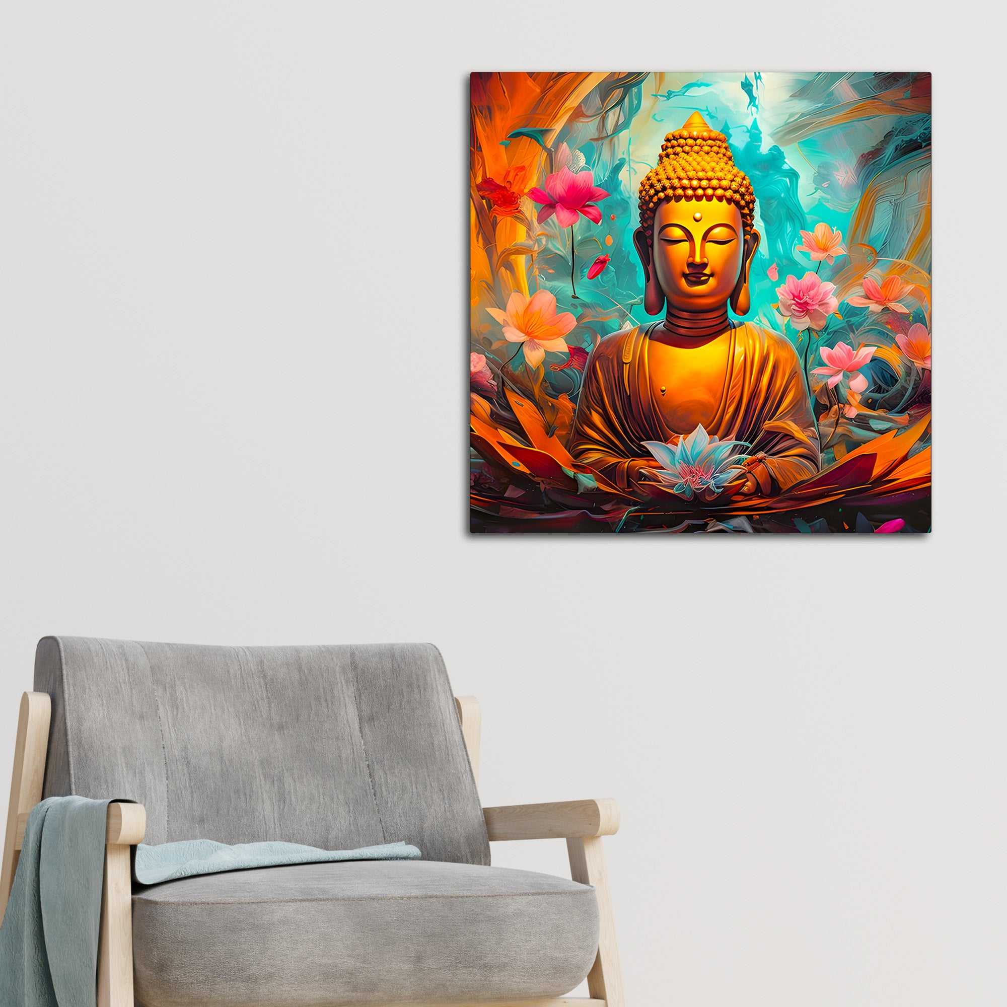 Buddha Elegant Spiritual Wall Painting