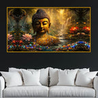 Buddha Enlightenment Art Crystal Glass Painting for Elegant Home Decor