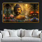 Buddha Enlightenment Art Crystal Glass Painting for Elegant Home Decor