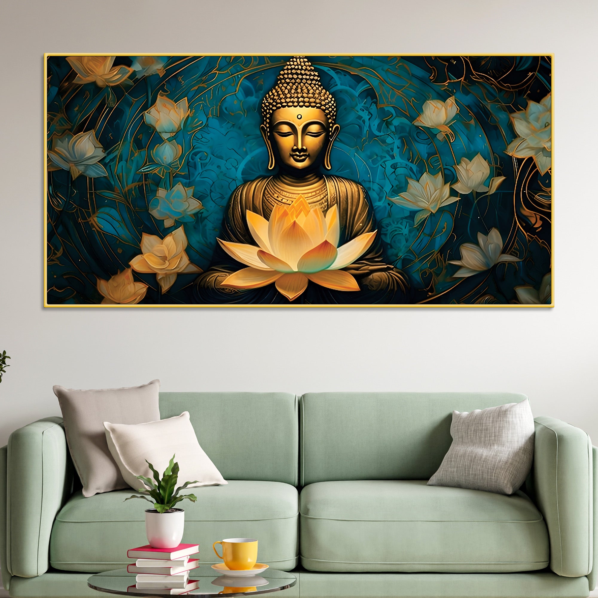 buddha-face-wall-painting-modern-spiritual-home-decor