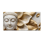 Buddha Harmony Gold Leaves 3D Canvas Wall Painting