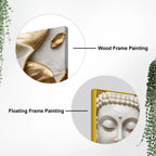 Buddha Harmony Gold Leaves 3D Canvas Wall Painting