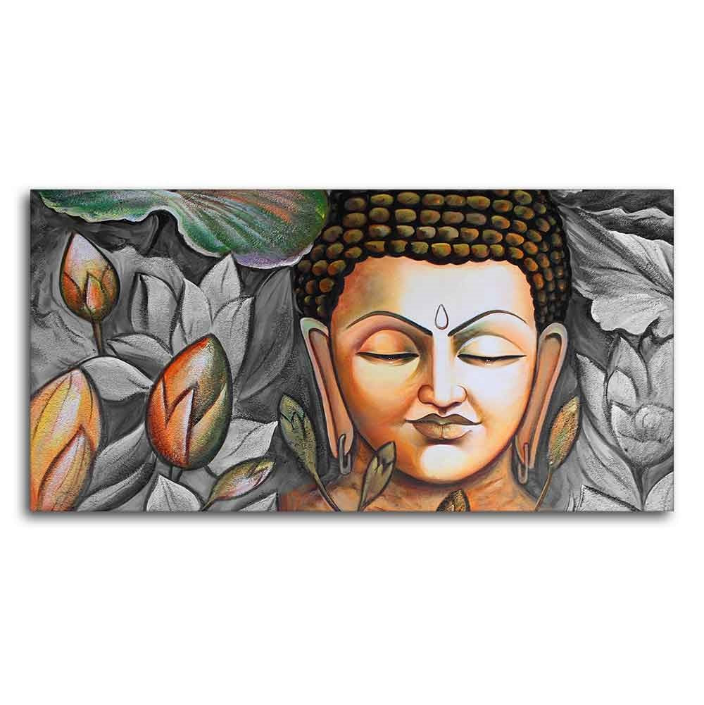 God Buddha Meditating Large Wall Painting