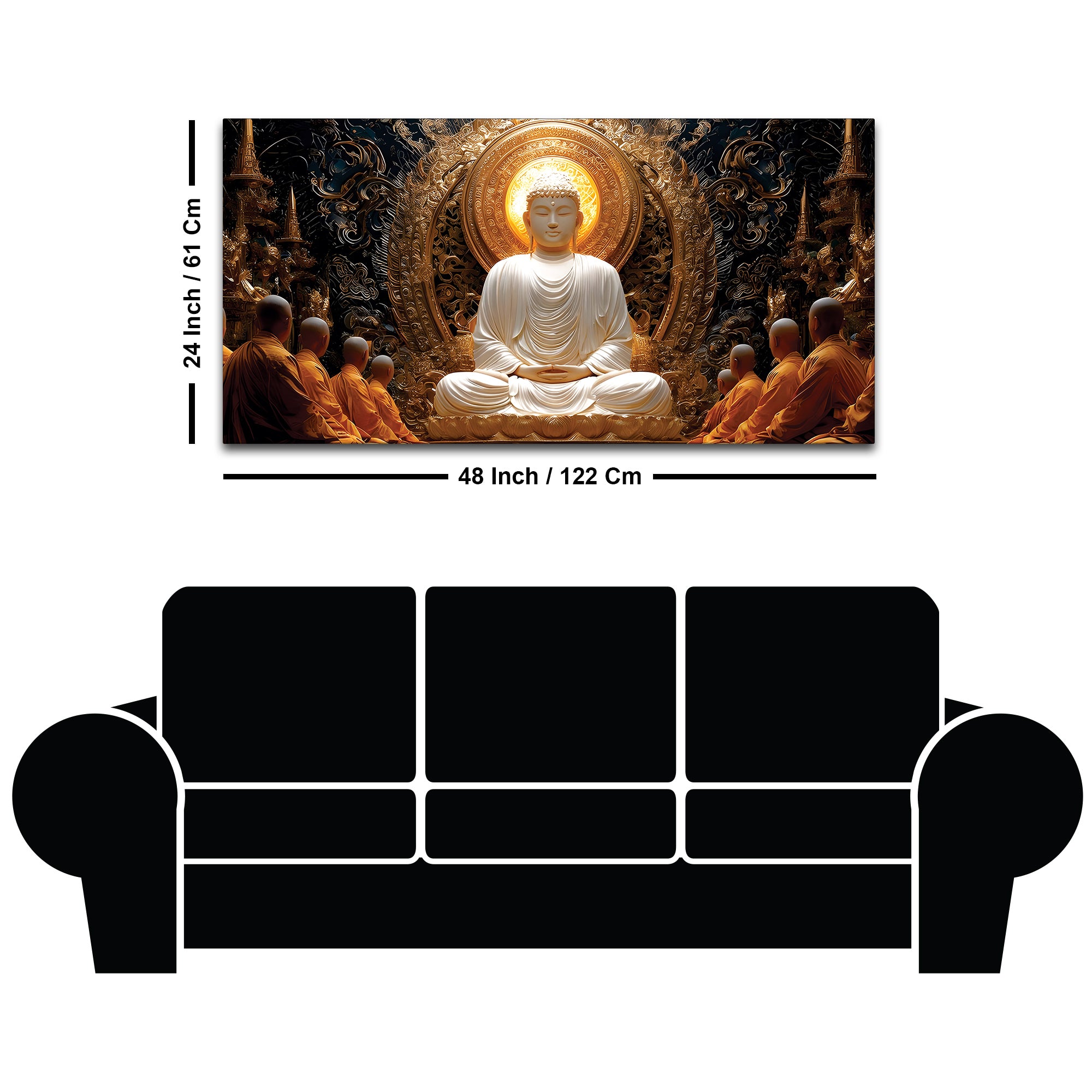 Buddha Meditation Canvas Wall Art – Peaceful Home Decor