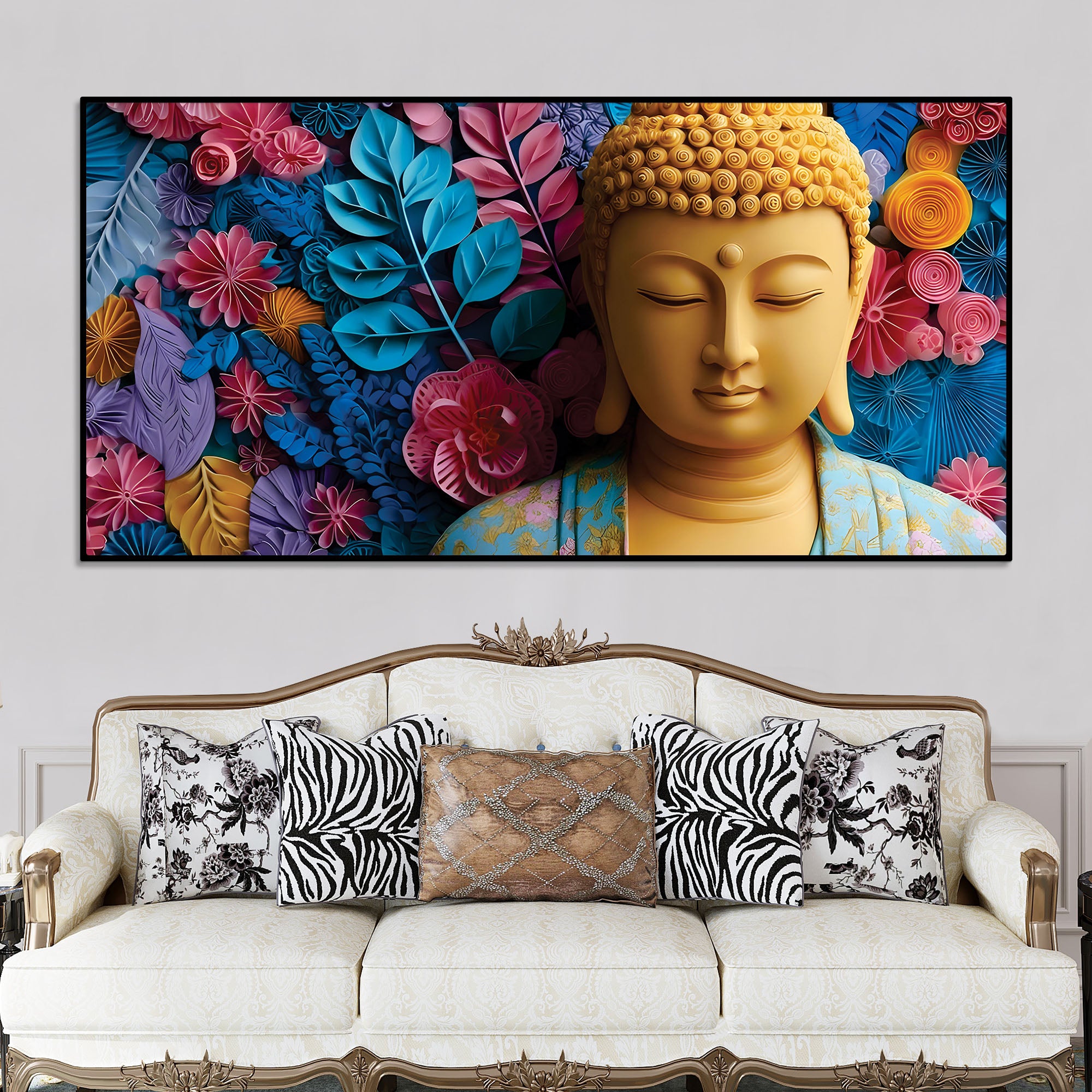 buddha-meditation-room-wall-painting-peaceful-vibes