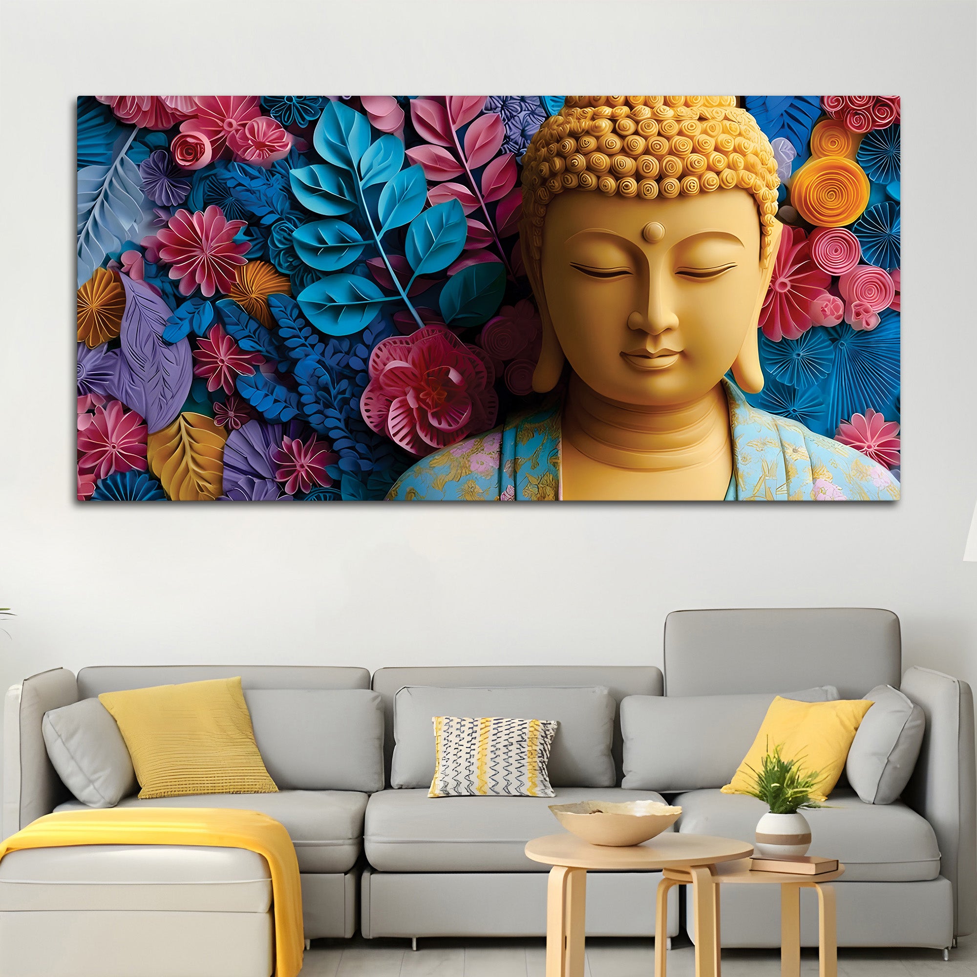 Buddha Meditation Room Wall Painting – Peaceful Vibes