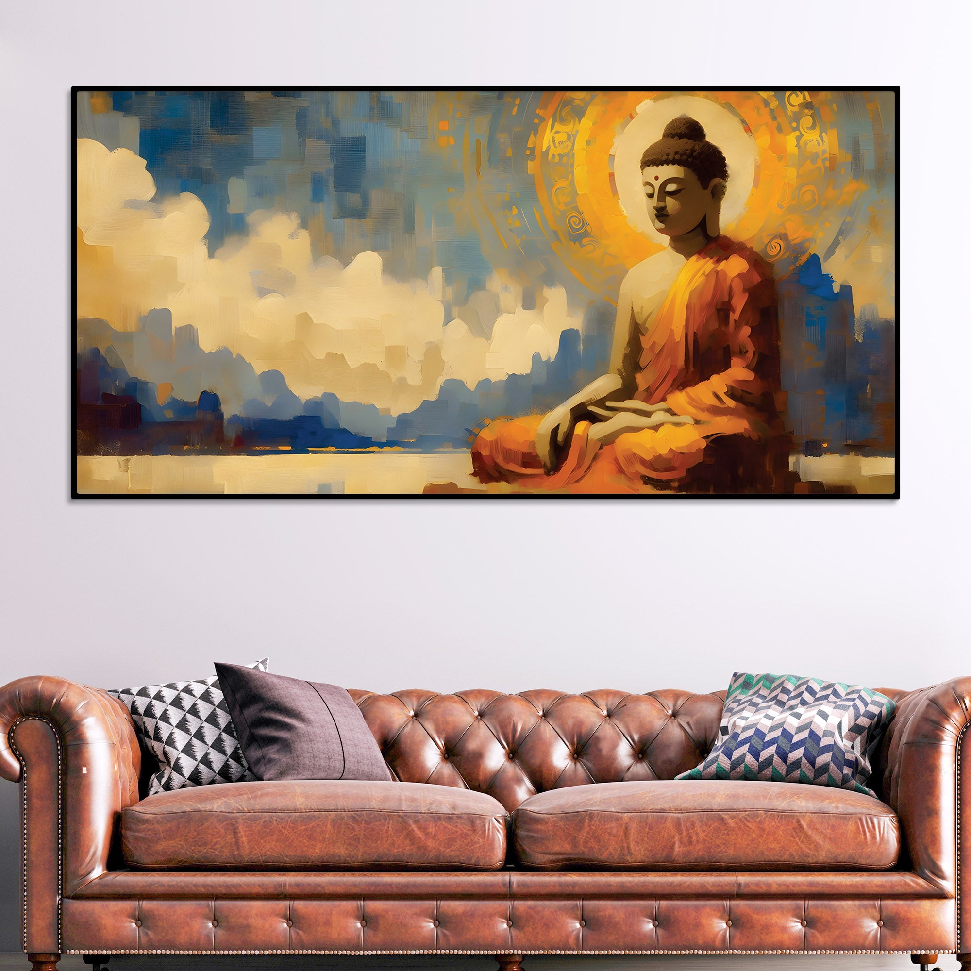 Buddha Meditation Wall Painting – Modern Luxury Decor