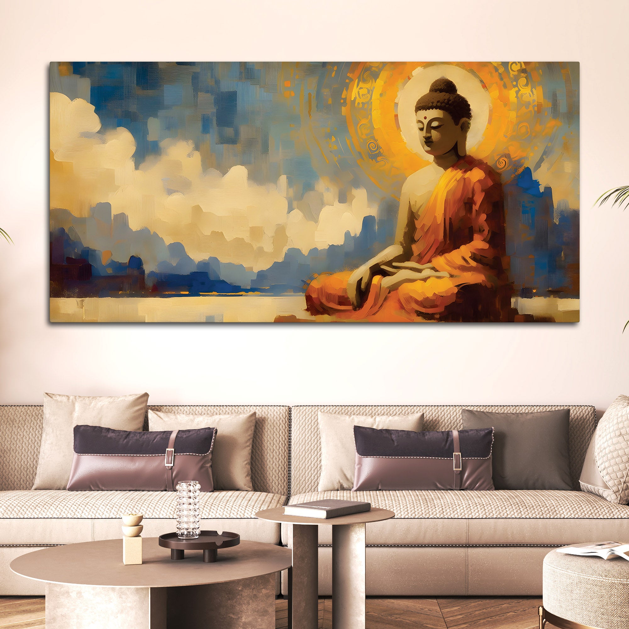 Buddha Meditation Wall Painting – Modern Luxury Decor